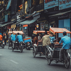 Image of rickshaws in city
